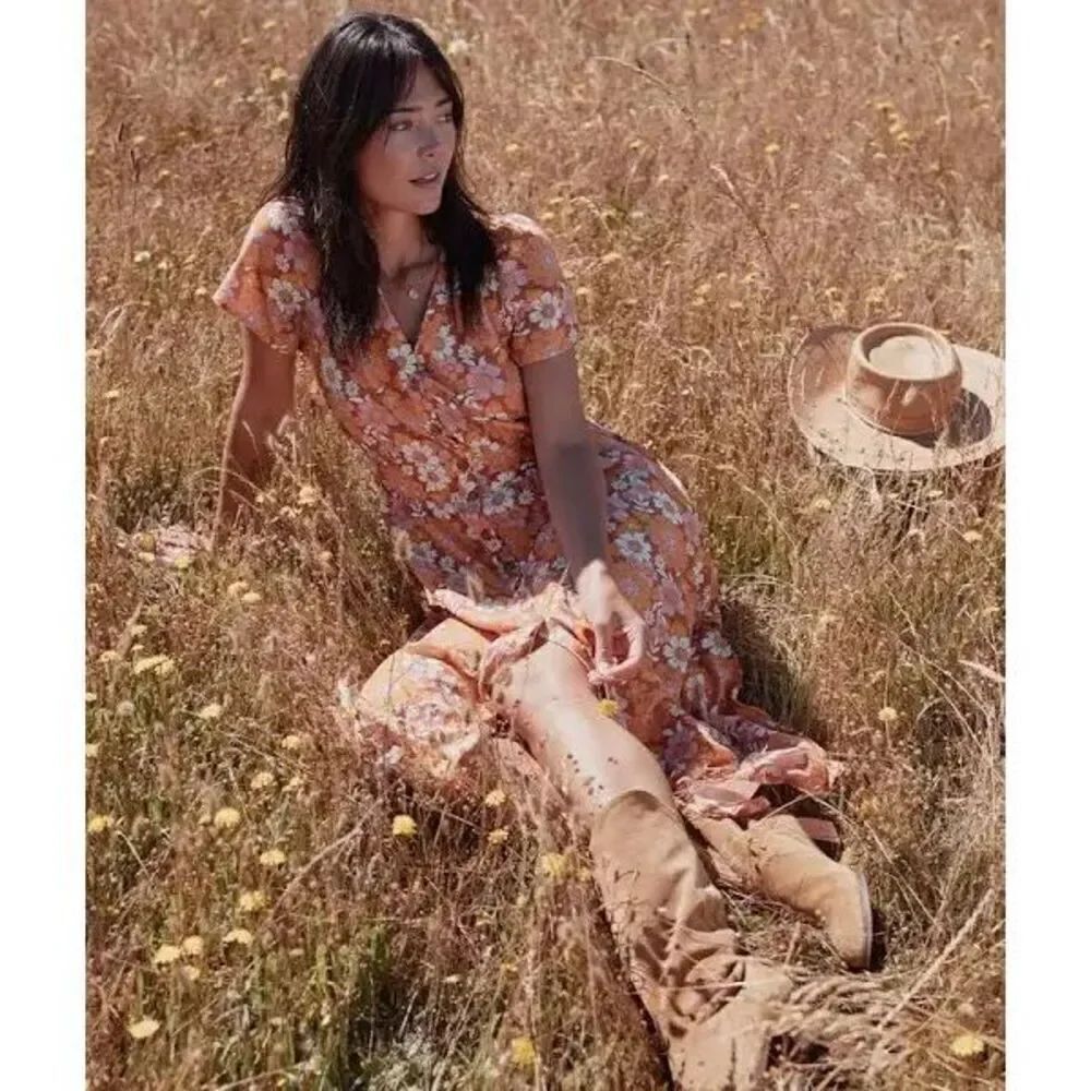 ✨Marine Layer Annika Floral Print Smocked Midi Sz XS Dress✨